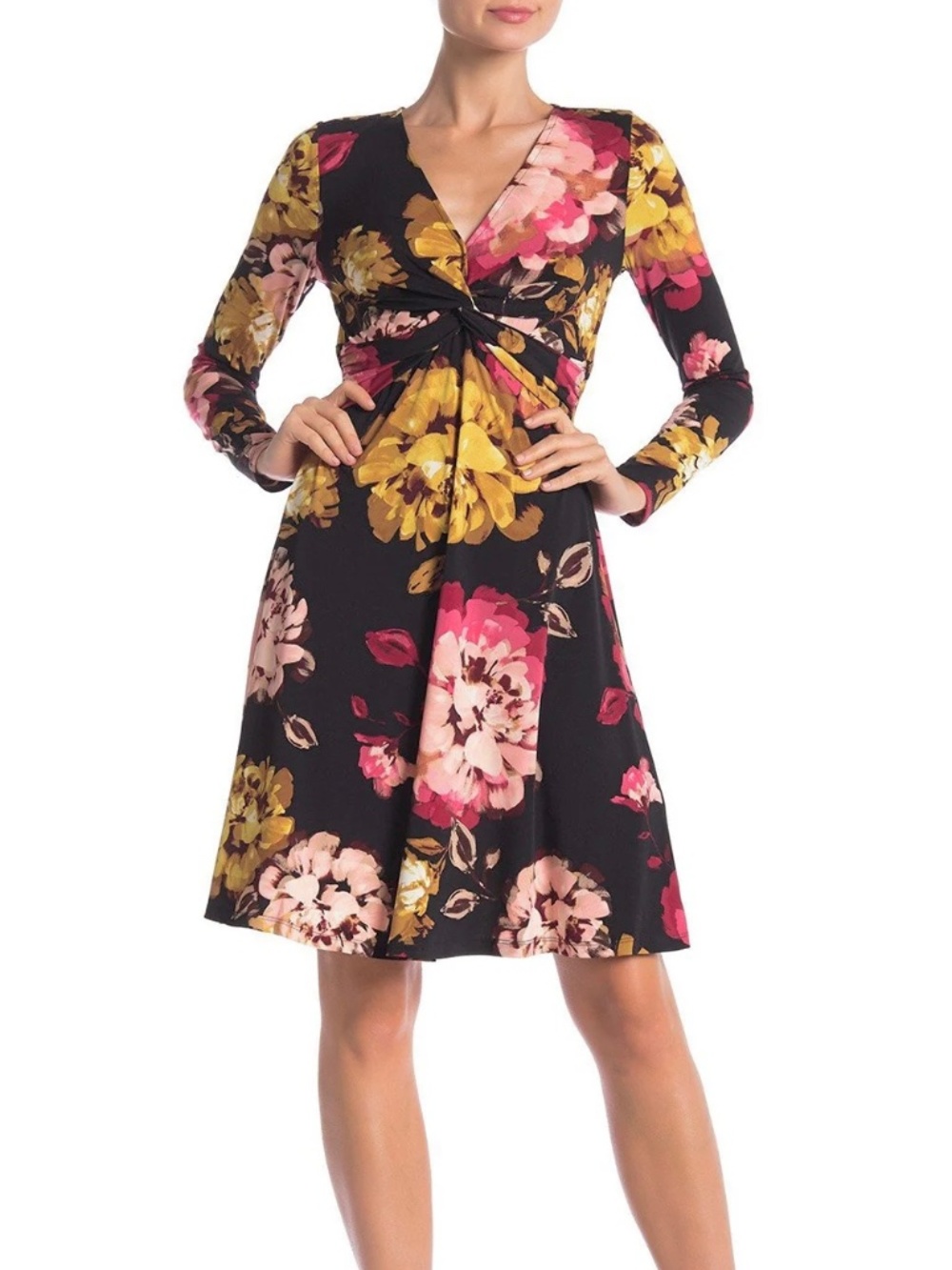 $148 London Times Floral Vibrant Dress Size 6-8 Soft 3D Stretchable Women’s